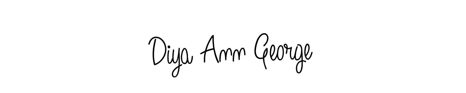 The best way (Angelique-Rose-font-FFP) to make a short signature is to pick only two or three words in your name. The name Diya Ann George include a total of six letters. For converting this name. Diya Ann George signature style 5 images and pictures png