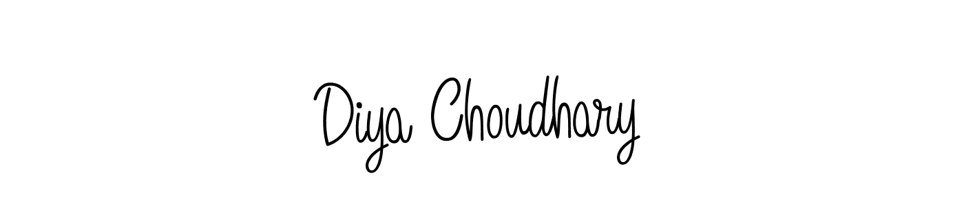 The best way (Angelique-Rose-font-FFP) to make a short signature is to pick only two or three words in your name. The name Diya Choudhary include a total of six letters. For converting this name. Diya Choudhary signature style 5 images and pictures png