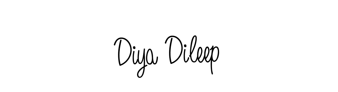 Also we have Diya Dileep name is the best signature style. Create professional handwritten signature collection using Angelique-Rose-font-FFP autograph style. Diya Dileep signature style 5 images and pictures png