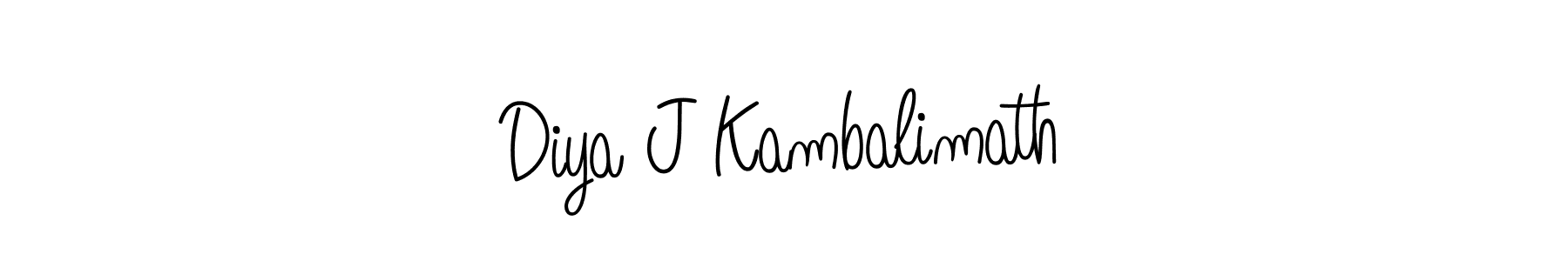 Make a beautiful signature design for name Diya J Kambalimath. With this signature (Angelique-Rose-font-FFP) style, you can create a handwritten signature for free. Diya J Kambalimath signature style 5 images and pictures png