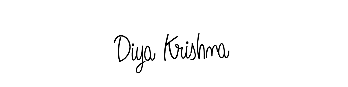 How to make Diya Krishna name signature. Use Angelique-Rose-font-FFP style for creating short signs online. This is the latest handwritten sign. Diya Krishna signature style 5 images and pictures png