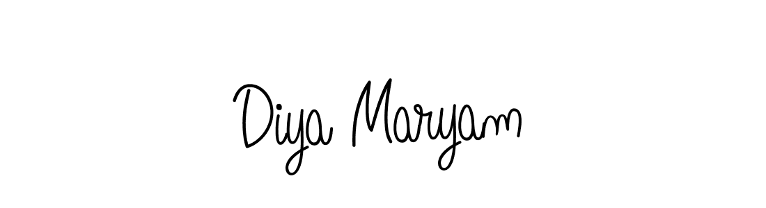 Also we have Diya Maryam name is the best signature style. Create professional handwritten signature collection using Angelique-Rose-font-FFP autograph style. Diya Maryam signature style 5 images and pictures png