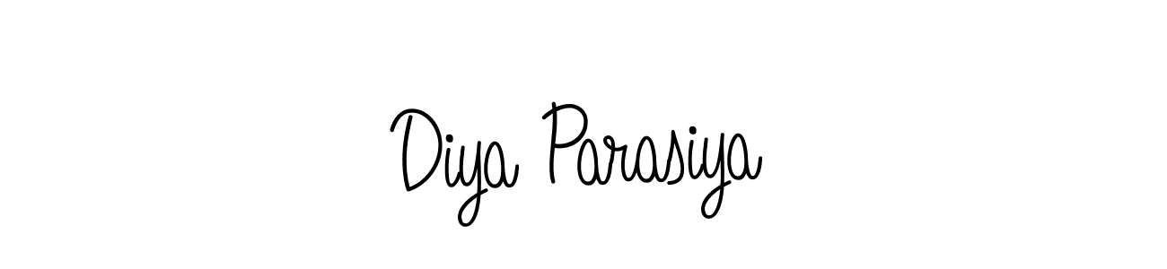 Design your own signature with our free online signature maker. With this signature software, you can create a handwritten (Angelique-Rose-font-FFP) signature for name Diya Parasiya. Diya Parasiya signature style 5 images and pictures png