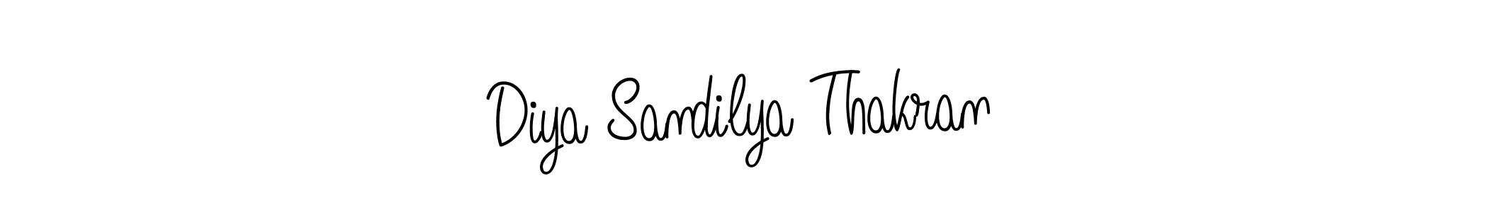 The best way (Angelique-Rose-font-FFP) to make a short signature is to pick only two or three words in your name. The name Diya Sandilya Thakran include a total of six letters. For converting this name. Diya Sandilya Thakran signature style 5 images and pictures png