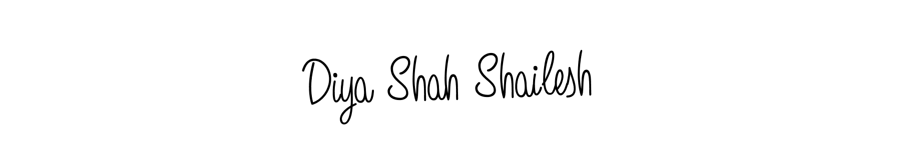 Diya Shah Shailesh stylish signature style. Best Handwritten Sign (Angelique-Rose-font-FFP) for my name. Handwritten Signature Collection Ideas for my name Diya Shah Shailesh. Diya Shah Shailesh signature style 5 images and pictures png