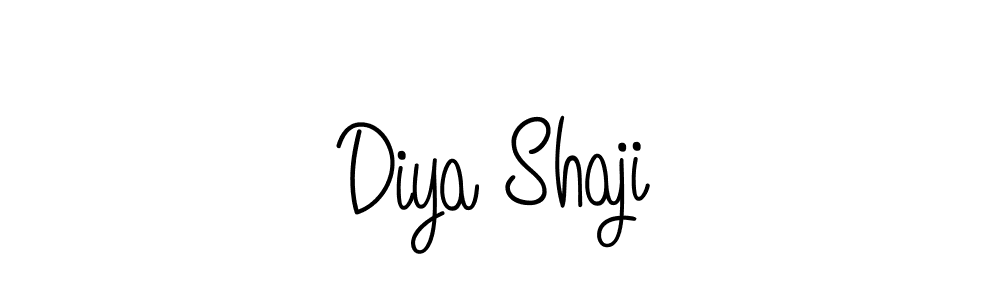 Use a signature maker to create a handwritten signature online. With this signature software, you can design (Angelique-Rose-font-FFP) your own signature for name Diya Shaji. Diya Shaji signature style 5 images and pictures png