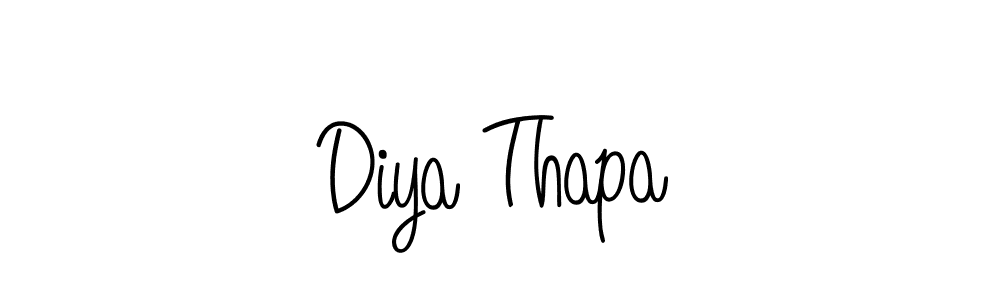 How to make Diya Thapa name signature. Use Angelique-Rose-font-FFP style for creating short signs online. This is the latest handwritten sign. Diya Thapa signature style 5 images and pictures png