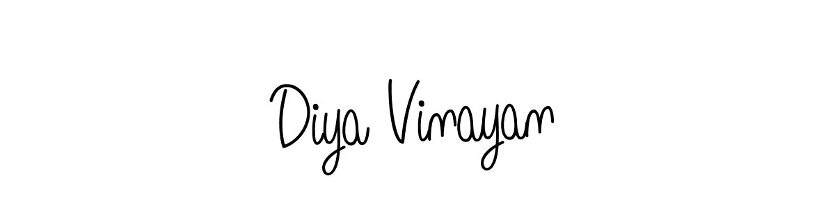 Use a signature maker to create a handwritten signature online. With this signature software, you can design (Angelique-Rose-font-FFP) your own signature for name Diya Vinayan. Diya Vinayan signature style 5 images and pictures png