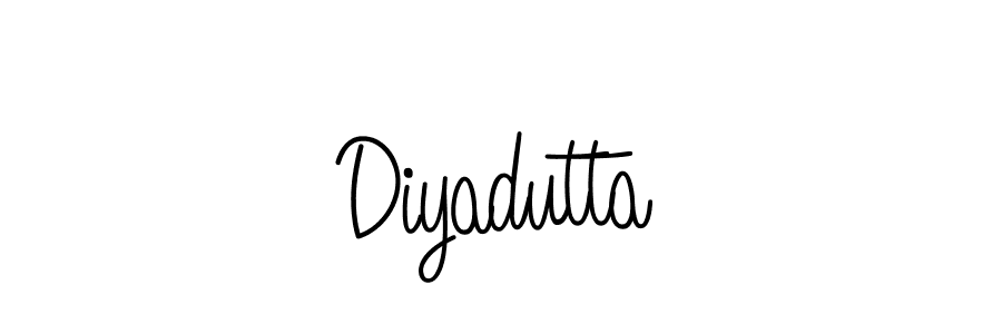 How to make Diyadutta name signature. Use Angelique-Rose-font-FFP style for creating short signs online. This is the latest handwritten sign. Diyadutta signature style 5 images and pictures png