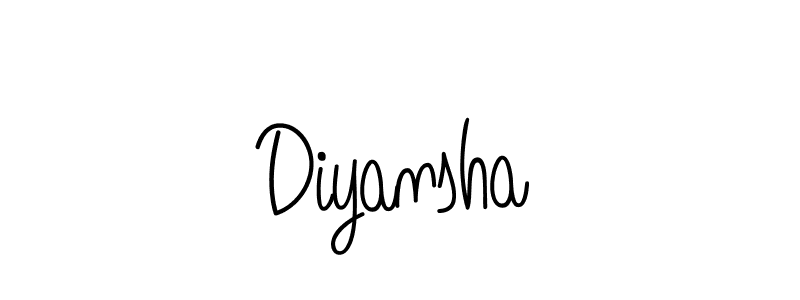 Make a beautiful signature design for name Diyansha. With this signature (Angelique-Rose-font-FFP) style, you can create a handwritten signature for free. Diyansha signature style 5 images and pictures png