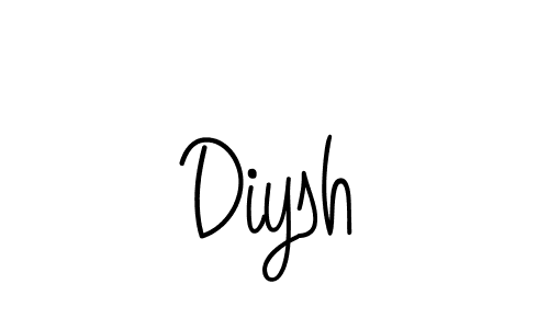 The best way (Angelique-Rose-font-FFP) to make a short signature is to pick only two or three words in your name. The name Diysh include a total of six letters. For converting this name. Diysh signature style 5 images and pictures png