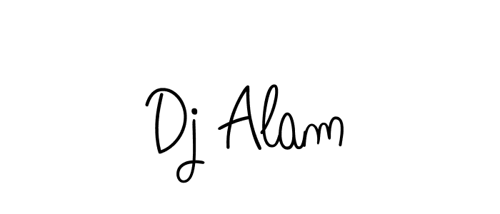 Use a signature maker to create a handwritten signature online. With this signature software, you can design (Angelique-Rose-font-FFP) your own signature for name Dj Alam. Dj Alam signature style 5 images and pictures png