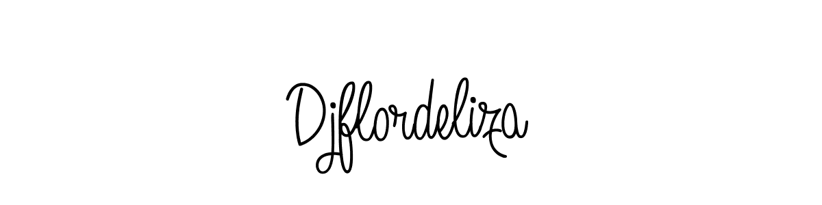 How to make Djflordeliza name signature. Use Angelique-Rose-font-FFP style for creating short signs online. This is the latest handwritten sign. Djflordeliza signature style 5 images and pictures png