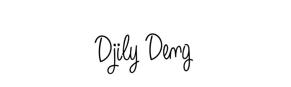 You should practise on your own different ways (Angelique-Rose-font-FFP) to write your name (Djily Deng) in signature. don't let someone else do it for you. Djily Deng signature style 5 images and pictures png