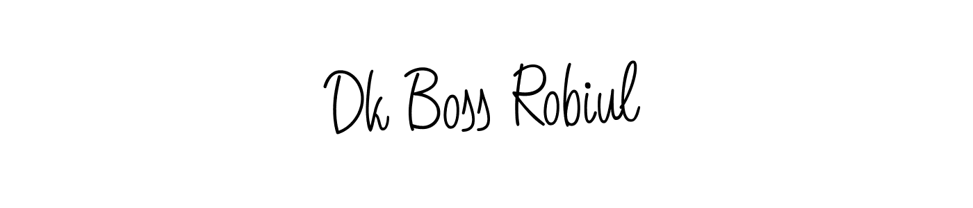 The best way (Angelique-Rose-font-FFP) to make a short signature is to pick only two or three words in your name. The name Dk Boss Robiul include a total of six letters. For converting this name. Dk Boss Robiul signature style 5 images and pictures png