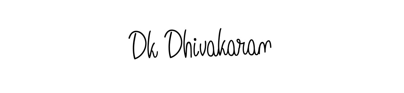 You should practise on your own different ways (Angelique-Rose-font-FFP) to write your name (Dk Dhivakaran) in signature. don't let someone else do it for you. Dk Dhivakaran signature style 5 images and pictures png