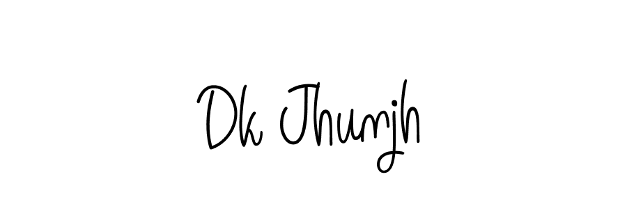 Dk Jhunjh stylish signature style. Best Handwritten Sign (Angelique-Rose-font-FFP) for my name. Handwritten Signature Collection Ideas for my name Dk Jhunjh. Dk Jhunjh signature style 5 images and pictures png