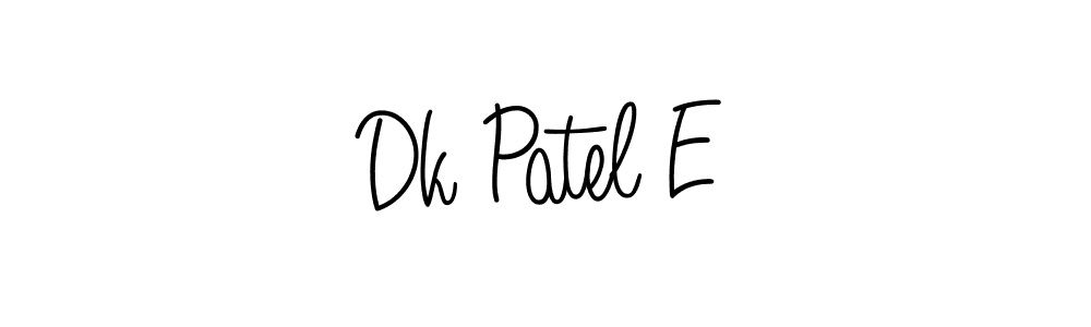 How to make Dk Patel E name signature. Use Angelique-Rose-font-FFP style for creating short signs online. This is the latest handwritten sign. Dk Patel E signature style 5 images and pictures png