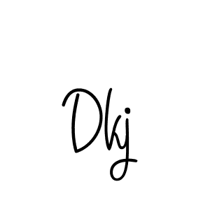 Use a signature maker to create a handwritten signature online. With this signature software, you can design (Angelique-Rose-font-FFP) your own signature for name Dkj. Dkj signature style 5 images and pictures png