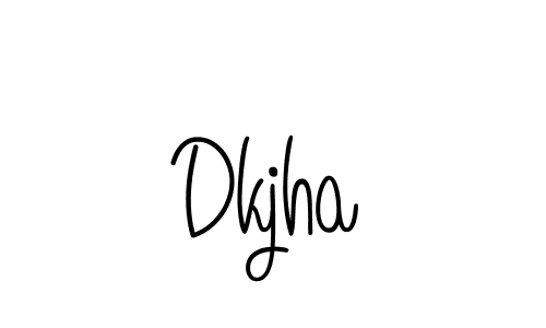 You should practise on your own different ways (Angelique-Rose-font-FFP) to write your name (Dkjha) in signature. don't let someone else do it for you. Dkjha signature style 5 images and pictures png