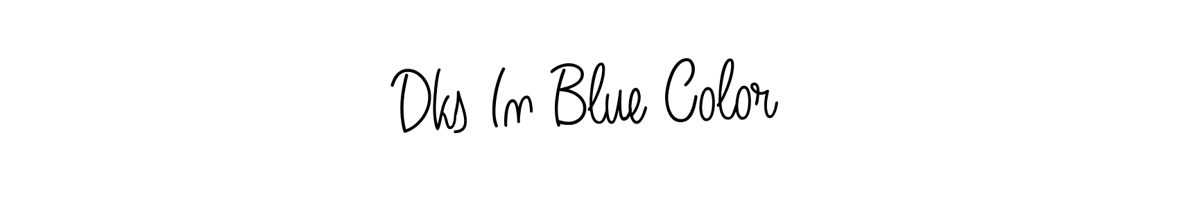 How to make Dks In Blue Color name signature. Use Angelique-Rose-font-FFP style for creating short signs online. This is the latest handwritten sign. Dks In Blue Color signature style 5 images and pictures png