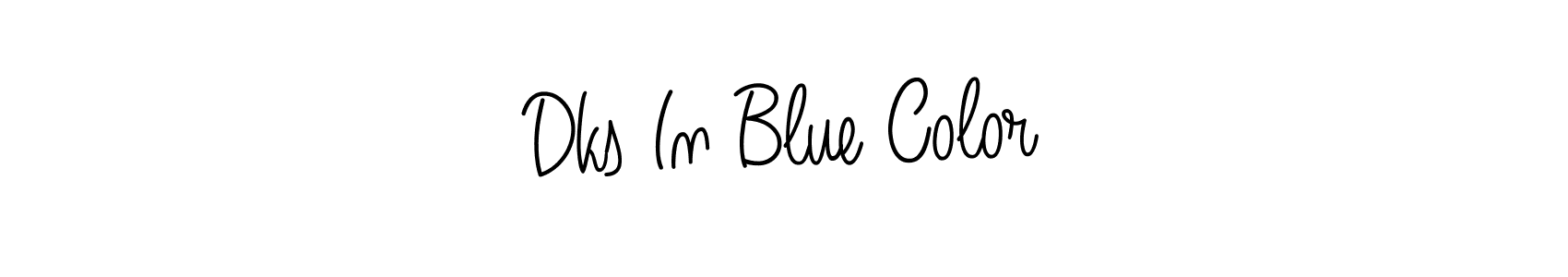 Make a short Dks In Blue Color signature style. Manage your documents anywhere anytime using Angelique-Rose-font-FFP. Create and add eSignatures, submit forms, share and send files easily. Dks In Blue Color signature style 5 images and pictures png