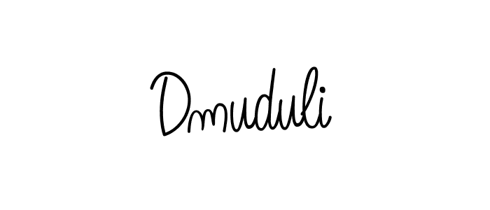 Use a signature maker to create a handwritten signature online. With this signature software, you can design (Angelique-Rose-font-FFP) your own signature for name Dmuduli. Dmuduli signature style 5 images and pictures png