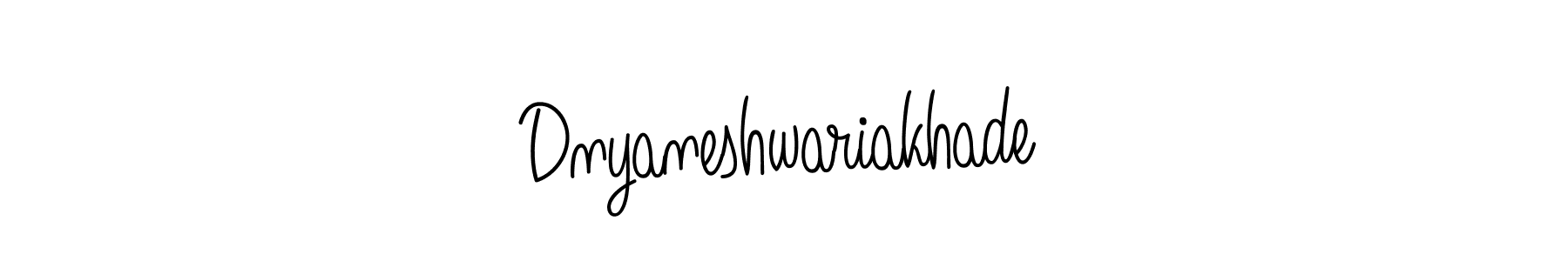 Use a signature maker to create a handwritten signature online. With this signature software, you can design (Angelique-Rose-font-FFP) your own signature for name Dnyaneshwariakhade. Dnyaneshwariakhade signature style 5 images and pictures png