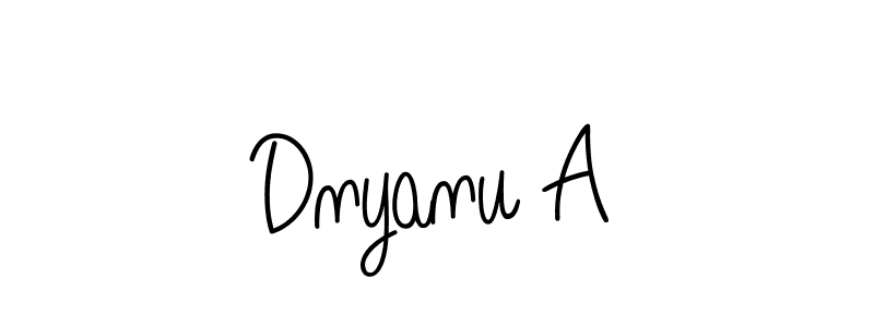 How to make Dnyanu A name signature. Use Angelique-Rose-font-FFP style for creating short signs online. This is the latest handwritten sign. Dnyanu A signature style 5 images and pictures png