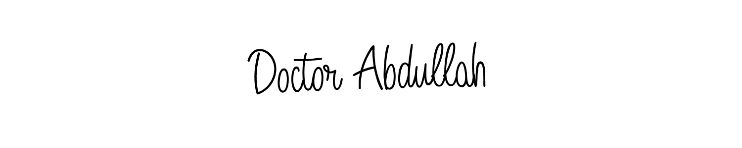 You should practise on your own different ways (Angelique-Rose-font-FFP) to write your name (Doctor Abdullah) in signature. don't let someone else do it for you. Doctor Abdullah signature style 5 images and pictures png