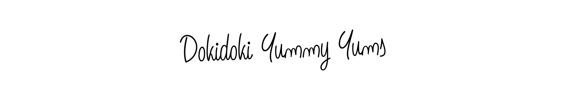 How to make Dokidoki Yummy Yums signature? Angelique-Rose-font-FFP is a professional autograph style. Create handwritten signature for Dokidoki Yummy Yums name. Dokidoki Yummy Yums signature style 5 images and pictures png