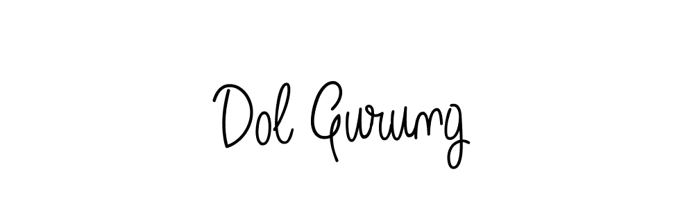 How to make Dol Gurung name signature. Use Angelique-Rose-font-FFP style for creating short signs online. This is the latest handwritten sign. Dol Gurung signature style 5 images and pictures png