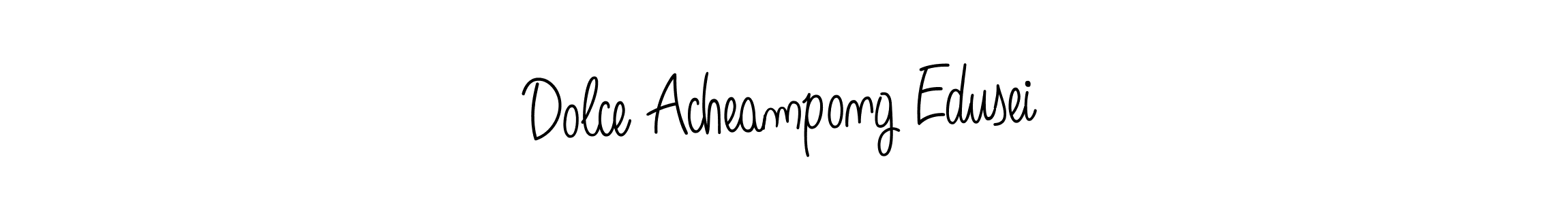 The best way (Angelique-Rose-font-FFP) to make a short signature is to pick only two or three words in your name. The name Dolce Acheampong Edusei include a total of six letters. For converting this name. Dolce Acheampong Edusei signature style 5 images and pictures png