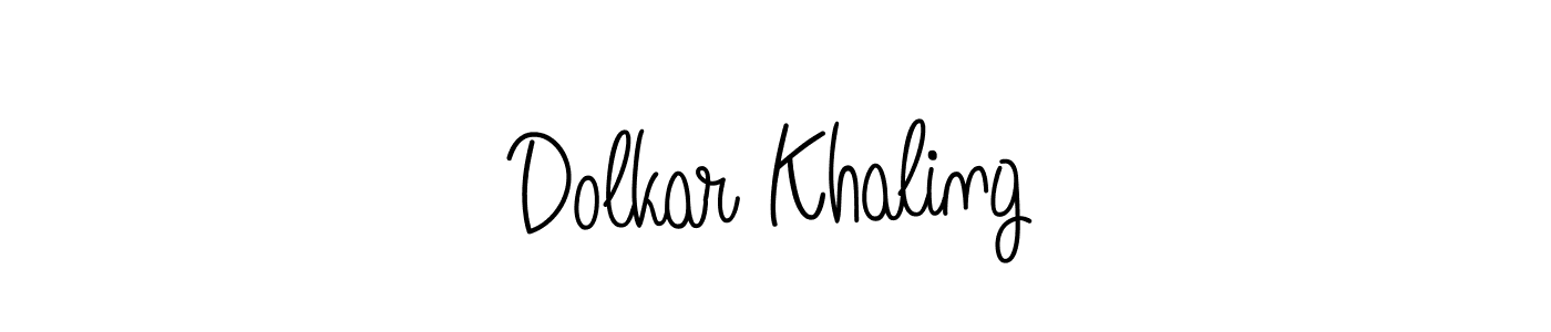How to make Dolkar Khaling signature? Angelique-Rose-font-FFP is a professional autograph style. Create handwritten signature for Dolkar Khaling name. Dolkar Khaling signature style 5 images and pictures png