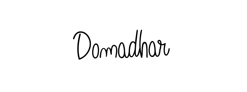 The best way (Angelique-Rose-font-FFP) to make a short signature is to pick only two or three words in your name. The name Domadhar include a total of six letters. For converting this name. Domadhar signature style 5 images and pictures png