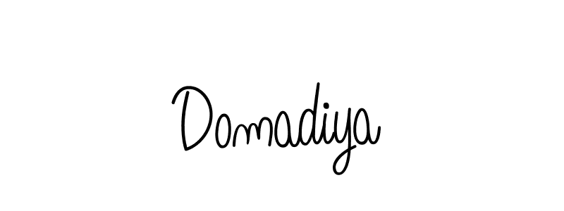 Use a signature maker to create a handwritten signature online. With this signature software, you can design (Angelique-Rose-font-FFP) your own signature for name Domadiya. Domadiya signature style 5 images and pictures png