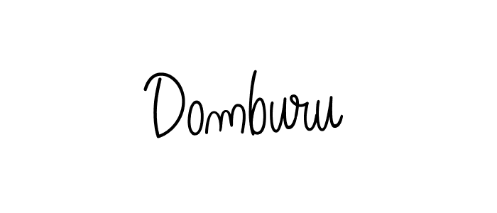 Create a beautiful signature design for name Domburu. With this signature (Angelique-Rose-font-FFP) fonts, you can make a handwritten signature for free. Domburu signature style 5 images and pictures png