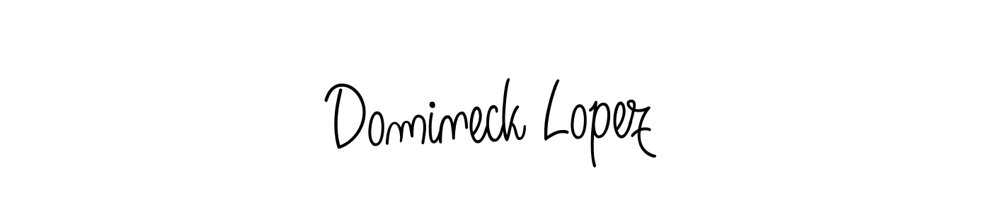 Angelique-Rose-font-FFP is a professional signature style that is perfect for those who want to add a touch of class to their signature. It is also a great choice for those who want to make their signature more unique. Get Domineck Lopez name to fancy signature for free. Domineck Lopez signature style 5 images and pictures png