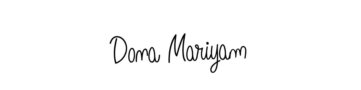 How to make Dona Mariyam name signature. Use Angelique-Rose-font-FFP style for creating short signs online. This is the latest handwritten sign. Dona Mariyam signature style 5 images and pictures png