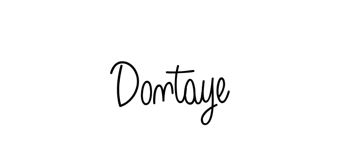 Make a beautiful signature design for name Dontaye. With this signature (Angelique-Rose-font-FFP) style, you can create a handwritten signature for free. Dontaye signature style 5 images and pictures png