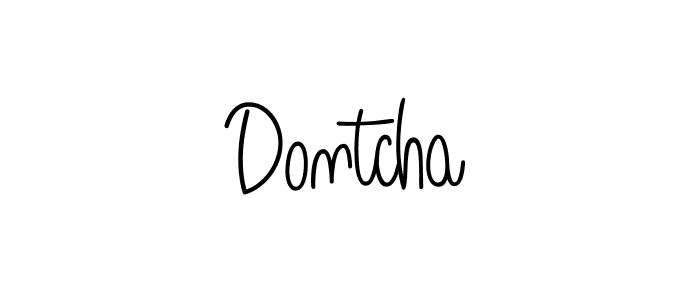 How to make Dontcha name signature. Use Angelique-Rose-font-FFP style for creating short signs online. This is the latest handwritten sign. Dontcha signature style 5 images and pictures png