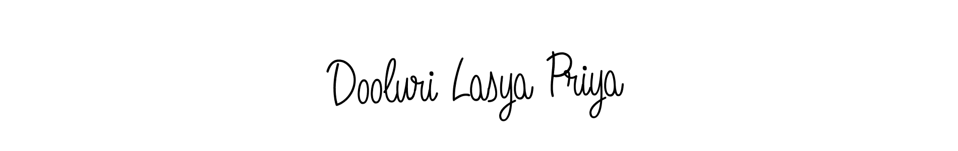 Use a signature maker to create a handwritten signature online. With this signature software, you can design (Angelique-Rose-font-FFP) your own signature for name Dooluri Lasya Priya. Dooluri Lasya Priya signature style 5 images and pictures png