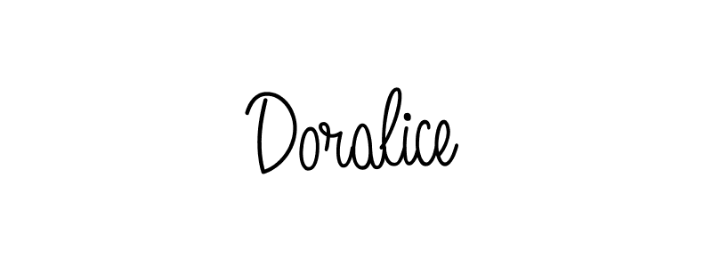 Use a signature maker to create a handwritten signature online. With this signature software, you can design (Angelique-Rose-font-FFP) your own signature for name Doralice. Doralice signature style 5 images and pictures png