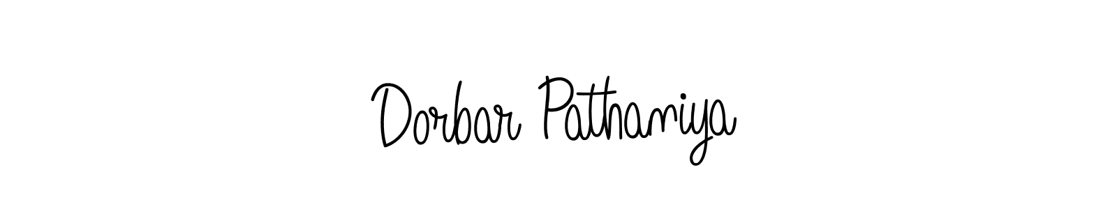 The best way (Angelique-Rose-font-FFP) to make a short signature is to pick only two or three words in your name. The name Dorbar Pathaniya include a total of six letters. For converting this name. Dorbar Pathaniya signature style 5 images and pictures png