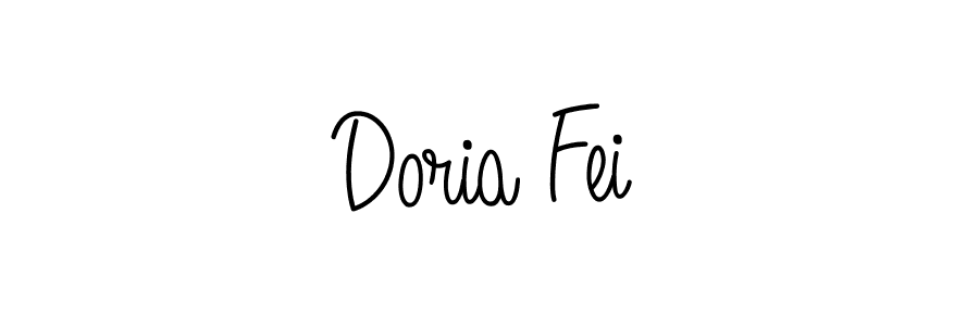 Make a beautiful signature design for name Doria Fei. With this signature (Angelique-Rose-font-FFP) style, you can create a handwritten signature for free. Doria Fei signature style 5 images and pictures png