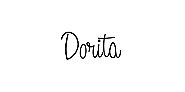 Make a beautiful signature design for name Dorita. With this signature (Angelique-Rose-font-FFP) style, you can create a handwritten signature for free. Dorita signature style 5 images and pictures png