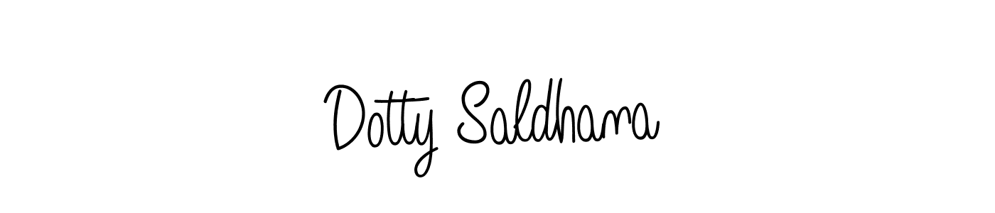 Use a signature maker to create a handwritten signature online. With this signature software, you can design (Angelique-Rose-font-FFP) your own signature for name Dotty Saldhana. Dotty Saldhana signature style 5 images and pictures png