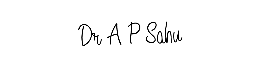 The best way (Angelique-Rose-font-FFP) to make a short signature is to pick only two or three words in your name. The name Dr A P Sahu include a total of six letters. For converting this name. Dr A P Sahu signature style 5 images and pictures png