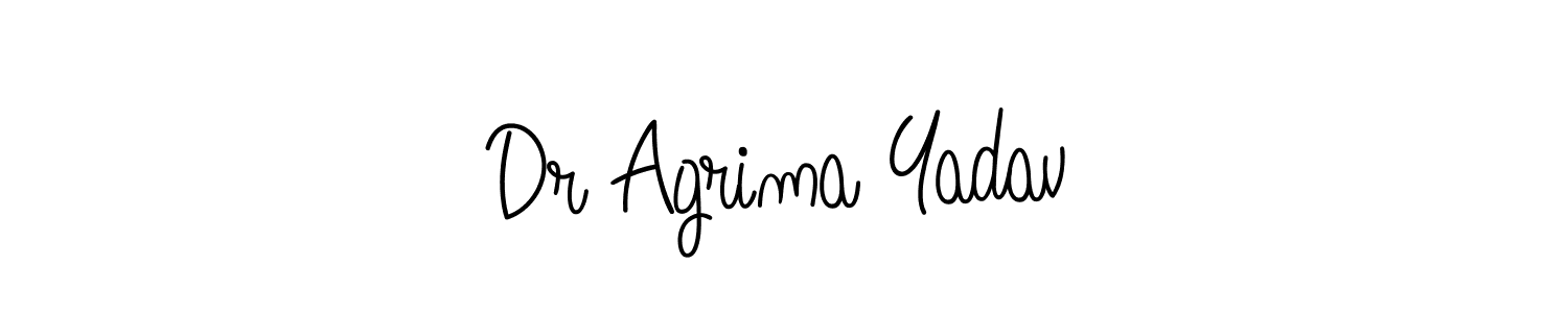 The best way (Angelique-Rose-font-FFP) to make a short signature is to pick only two or three words in your name. The name Dr Agrima Yadav include a total of six letters. For converting this name. Dr Agrima Yadav signature style 5 images and pictures png