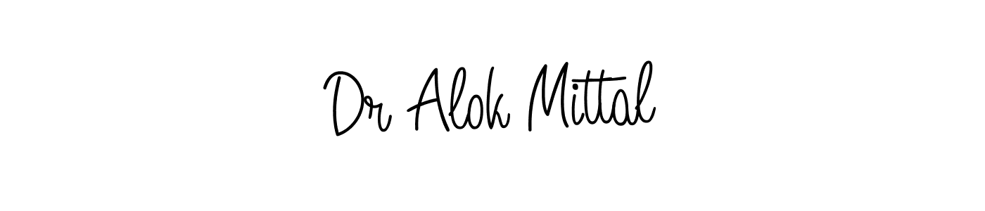 Use a signature maker to create a handwritten signature online. With this signature software, you can design (Angelique-Rose-font-FFP) your own signature for name Dr Alok Mittal. Dr Alok Mittal signature style 5 images and pictures png